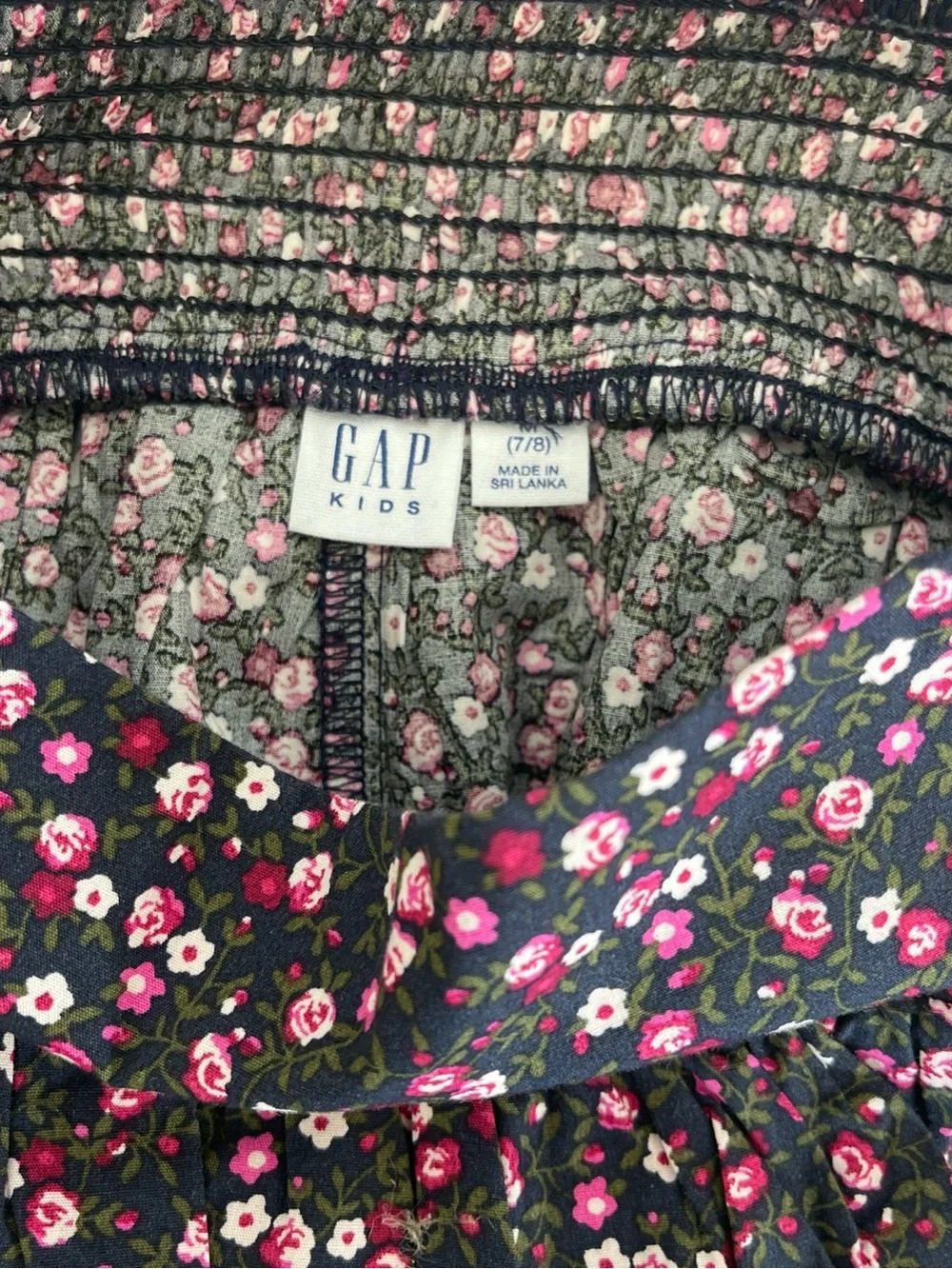 GAP Pink Floral Tiered Mini Skirt on Black